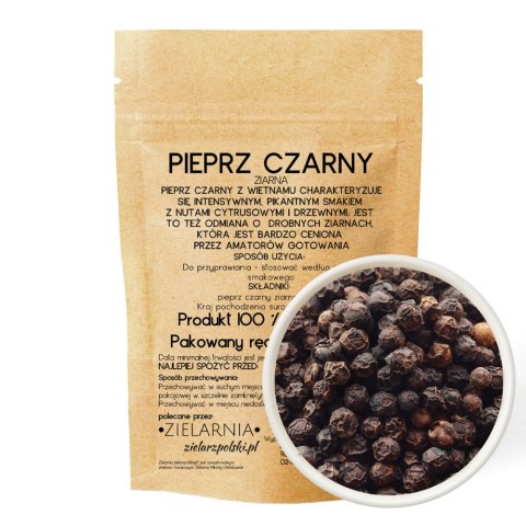 Pieprz czarny ziarno 50g ZIELARZPOLSKI.PL Pieprz czarny ziarno 50g ZIELARZPOLSKI.PL