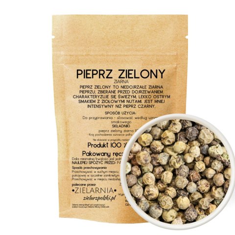 Pieprz zielony ziarno całe 50g ZIELARZPOLSKI.PL Pieprz zielony ziarno całe 50g ZIELARZPOLSKI.PL