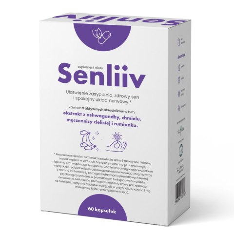 SENLIIV - ułatwienie zasypiania, zdrowy sen 60 kaps. SENLIIV - ułatwienie zasypiania, zdrowy sen 60 kaps.