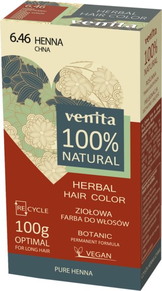VENITA 100% ziołowa farba do włosów 6.46 chna 100g