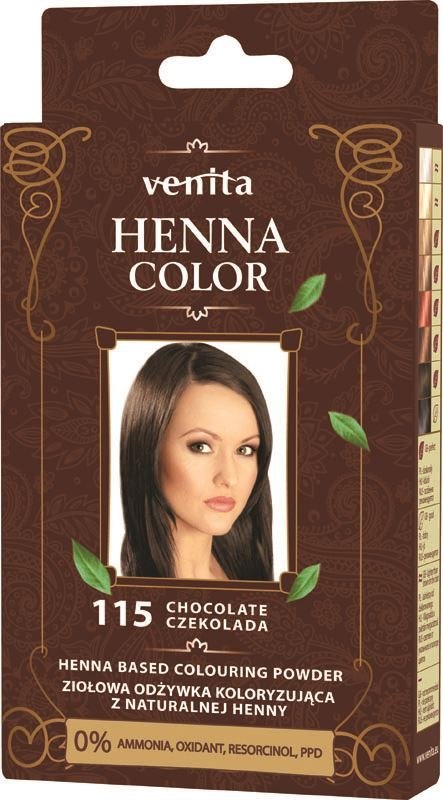 VENITA henna proszek nr 115 czekolada 25g - ziołowa odżywka koloryzująca VENITA henna proszek nr 115 czekolada 25g - ziołowa odżywka koloryzująca