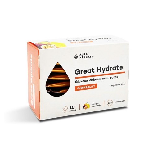 AURA HERBALS Elektrolity Great Hydrate mango-marakuja 10 saszetek AURA HERBALS Elektrolity Great Hydrate mango-marakuja 10 saszetek