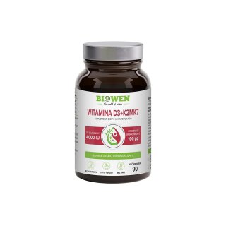 BIOWEN Witaminy D3+K2MK7 (4000IU+100mcg) 90 kaps.