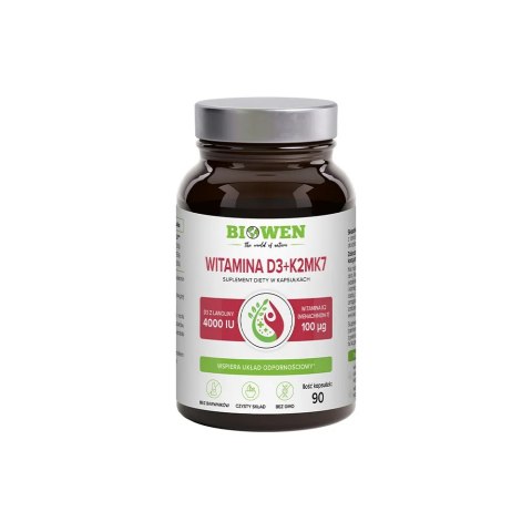BIOWEN Witaminy D3+K2MK7 (4000IU+100mcg) 90 kaps.