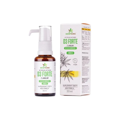 HEMPKING Witamina D3 Forte 4000 IU w BIO oleju konopnym 30ml HEMPKING Witamina D3 Forte 4000 IU w BIO oleju konopnym 30ml