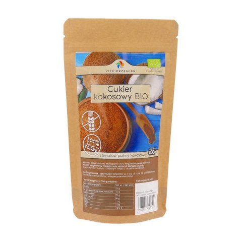 PIĘĆ PRZEMIAN Cukier kokosowy BIO 400g PIĘĆ PRZEMIAN Cukier kokosowy BIO 400g