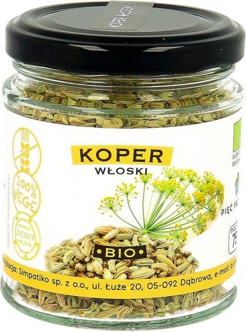 PIĘĆ PRZEMIAN Koper włoski nasiona bezglutenowy BIO 75g PIĘĆ PRZEMIAN Koper włoski nasiona bezglutenowy BIO 75g