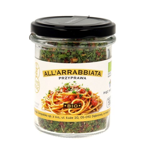 PIĘĆ PRZEMIAN Przyprawa All'Arrabbiata BIO 55g PIĘĆ PRZEMIAN Przyprawa All'Arrabbiata BIO 55g