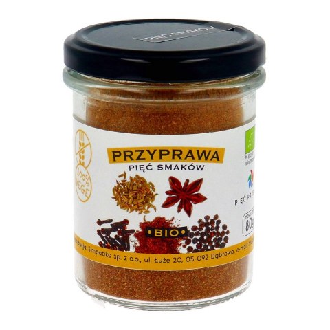 PIĘĆ PRZEMIAN Przyprawa pięć smaków bezglutenowa BIO 80g PIĘĆ PRZEMIAN Przyprawa pięć smaków bezglutenowa BIO 80g